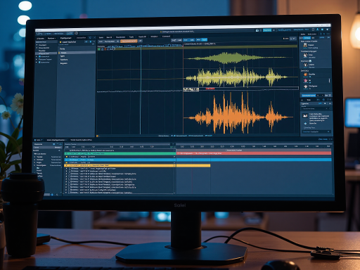 计算机屏幕上显示运动控制软件界面，包含参数设置和控制面板，蓝色背景